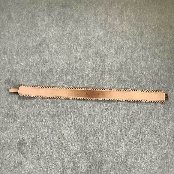 Brown Suede Leather Scallop Belt with Gold Accents Sz. L - Picture 5 of 6